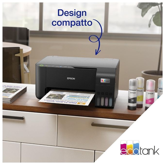 Epson ET-2860 EcoTank Stampante Multifunzione Inkjet A4 3in1 Serbatoi Ricaricabili Wi-Fi USB 5760x1440 DPI 33 ppm colore Nero