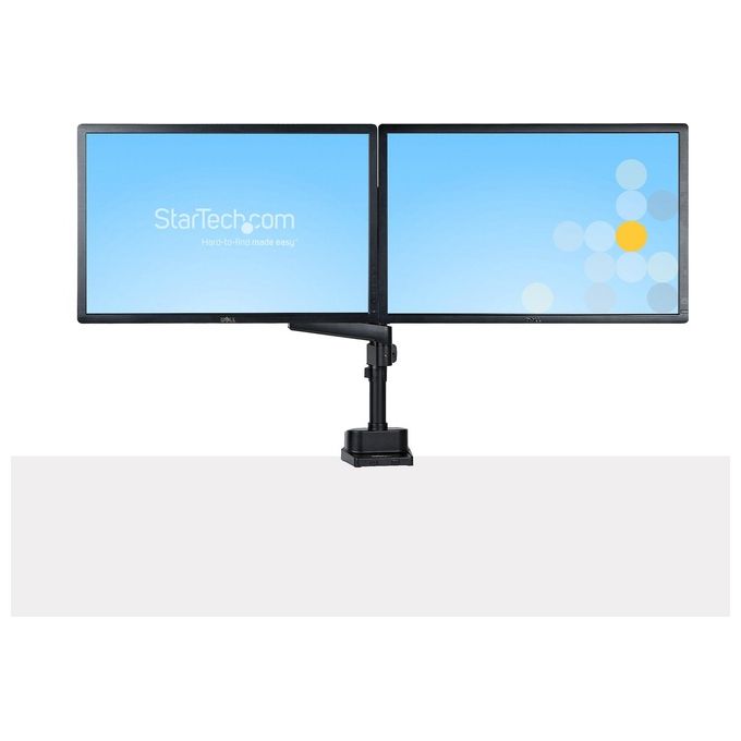 StarTech ARMDUALPIVOT Supporto Doppio Monitor da Scrivania per 2 Schermi VESA fino a 32'' 8Kg Regolabile Altezza e Orientamento colore Nero