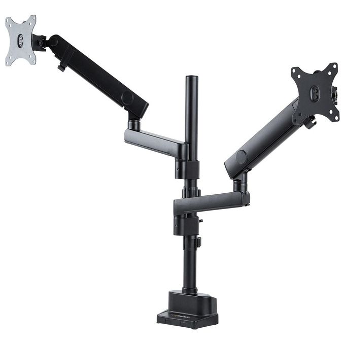 StarTech ARMDUALPIVOT Supporto Doppio Monitor da Scrivania per 2 Schermi VESA fino a 32'' 8Kg Regolabile Altezza e Orientamento colore Nero