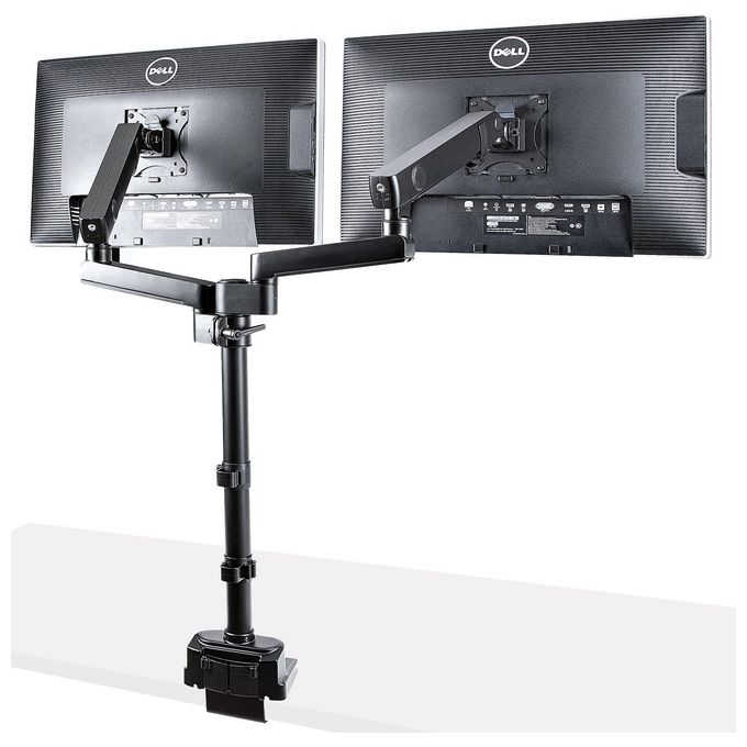StarTech ARMDUALPIVOT Supporto Doppio Monitor da Scrivania per 2 Schermi VESA fino a 32'' 8Kg Regolabile Altezza e Orientamento colore Nero