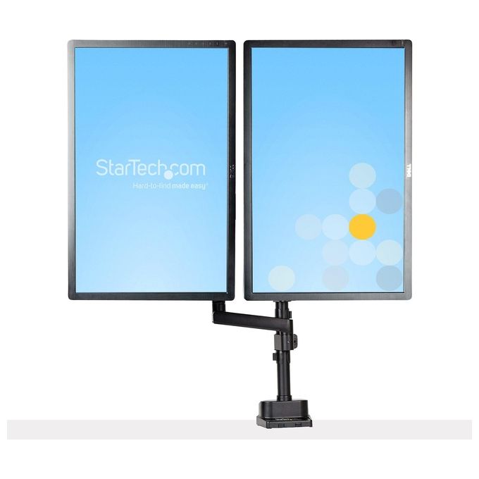 StarTech ARMDUALPIVOT Supporto Doppio Monitor da Scrivania per 2 Schermi VESA fino a 32'' 8Kg Regolabile Altezza e Orientamento colore Nero
