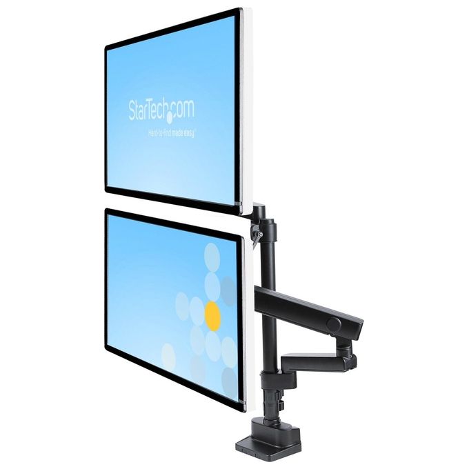 StarTech ARMDUALPIVOT Supporto Doppio Monitor da Scrivania per 2 Schermi VESA fino a 32'' 8Kg Regolabile Altezza e Orientamento colore Nero