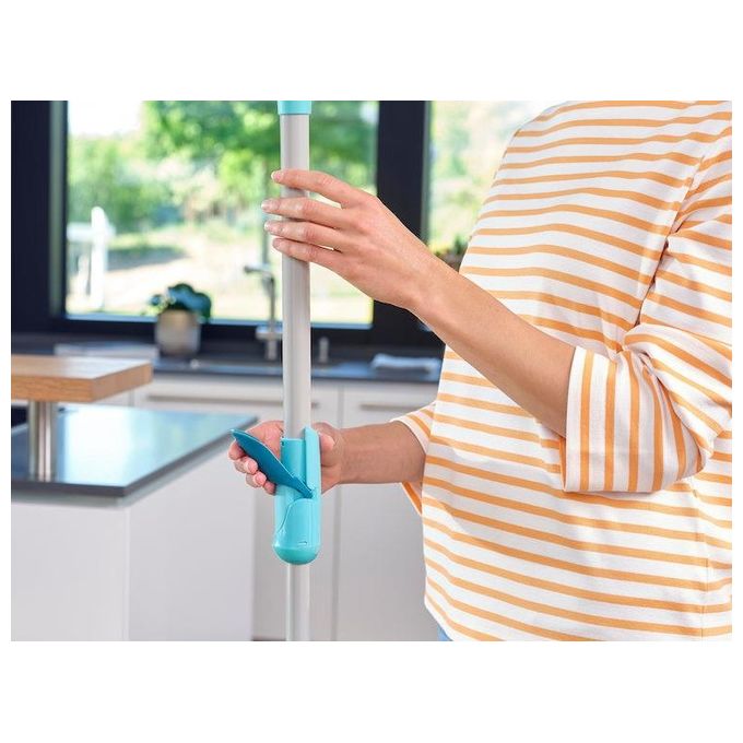 Leifheit 52120 Clean Twist M Ergo Set Lavapavimenti con Secchio 6 L Manico Telescopico 110-140 cm Mocio Microfibra 33 cm colore Blu Verde