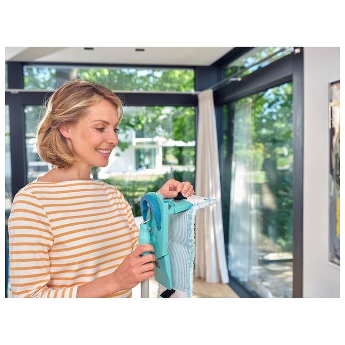 Leifheit 52120 Clean Twist M Ergo Set Lavapavimenti con Secchio 6 L Manico Telescopico 110-140 cm Mocio Microfibra 33 cm colore Blu Verde