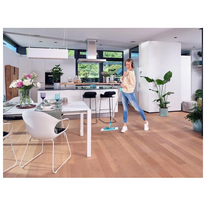 Leifheit 52120 Clean Twist M Ergo Set Lavapavimenti con Secchio 6 L Manico Telescopico 110-140 cm Mocio Microfibra 33 cm colore Blu Verde