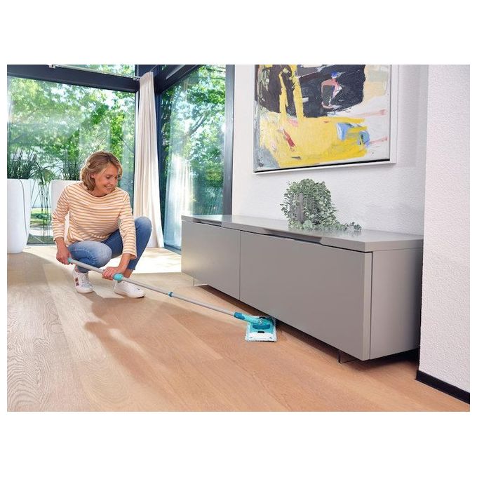 Leifheit 52120 Clean Twist M Ergo Set Lavapavimenti con Secchio 6 L Manico Telescopico 110-140 cm Mocio Microfibra 33 cm colore Blu Verde