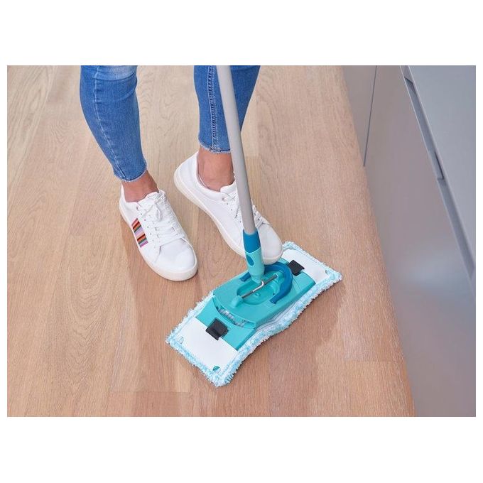 Leifheit 52120 Clean Twist M Ergo Set Lavapavimenti con Secchio 6 L Manico Telescopico 110-140 cm Mocio Microfibra 33 cm colore Blu Verde
