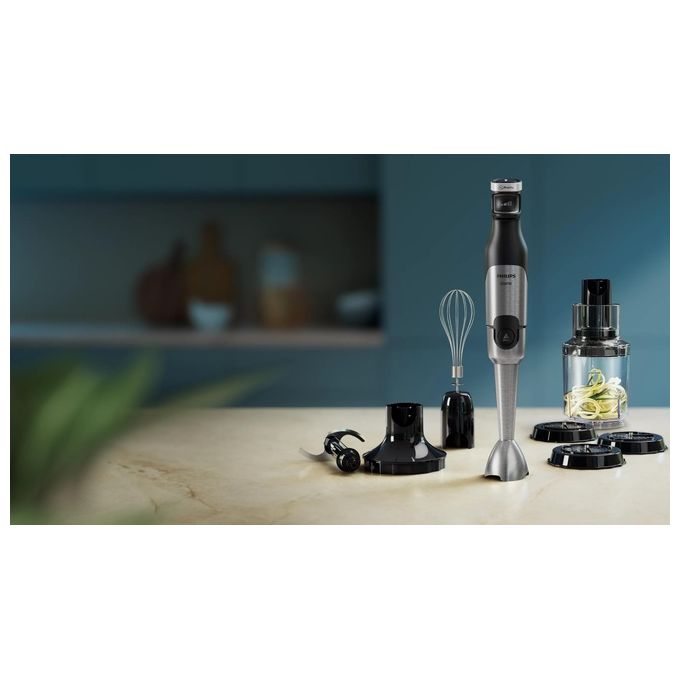 Philips HR2684-00 Serie 5000 Frullatore a Immersione 1200W ProMix 3 Velocita' Tritatutto XL Spiralizer colore Nero