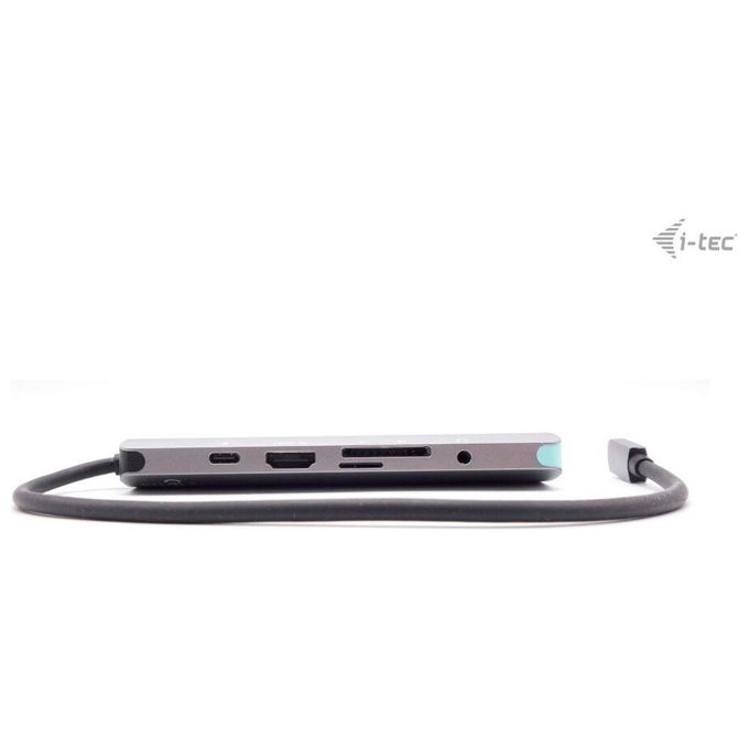 I-tec C31NANODOCKLANPD USB-C 4K Nano Docking Station HDMI 4K@60Hz Ethernet Gigabit 3x USB 3.2 Gen 1 Lettore SD-microSD Power Delivery 100W colore Argento