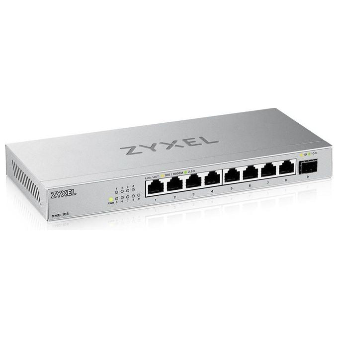 Zyxel XMG-108 Switch Non Gestito 8 Porte 2.5G Ethernet 1 Slot SFP+ 10G Capacita' 60 Gbit-s colore Argento