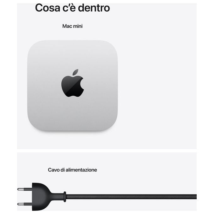Apple, Mac Mini, Chip M4 10-Core CPU, 16GB, SSD 512GB, Argento