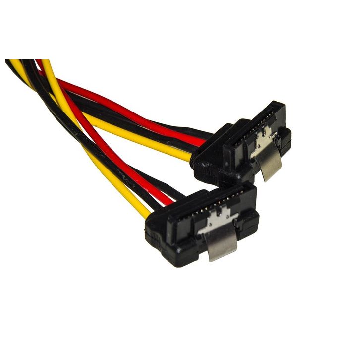 Link Cavo Sata Alimentazione da 15 Pin Sata Maschio a 2 x 15 Pin Sata 90 Gradi