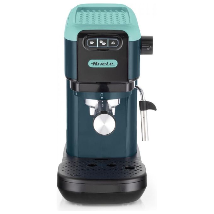 Ariete 1399-17 Macchina Caffe' Cialde e Caffé Macinato in Polvere Espresso Manuale con Erogatore di Vapore 2 Tazze colore Light Aquamarine