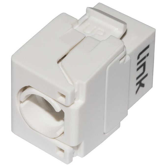 Link Presa Rete Keystone Jack Rj45 Categoria 6a Utp Tooless Bianco 180° Contatti Dorati 50 Micron