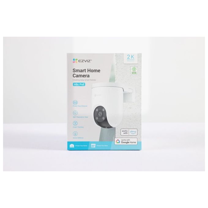 Ezviz CS-H8C POE 2K Telecamera di Sicurezza IP Cupola Esterno 2K PoE Visione Notturna Audio Bidirezionale colore Bianco