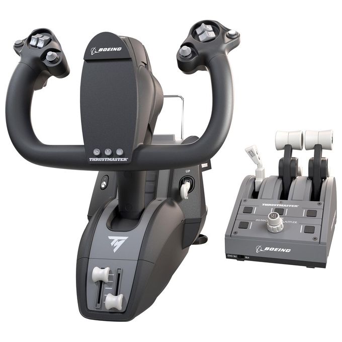 Thrustmaster 4460210 TCA Yoke Pack Boeing Edition Fight-stick con Cloche e Quadrante Manetta USB per PC e Xbox Tecnologia Magnetica H.E.A.R.T 16 bit colore Nero Grigio