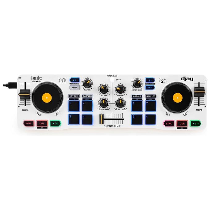 Hercules 4780921 DJControl Mix Controller DJ 2 canali Bluetooth USB colore Bianco