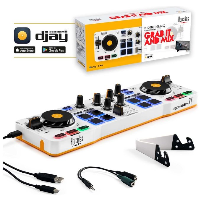 Hercules 4780921 DJControl Mix Controller DJ 2 canali Bluetooth USB colore Bianco