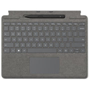 Microsoft 8X8-00173 Surface Pro Tastiera Signature con Slim Pen 2 Alcantara Touchpad retroilluminato compatibile Pro 8 9 10 X colore Platino