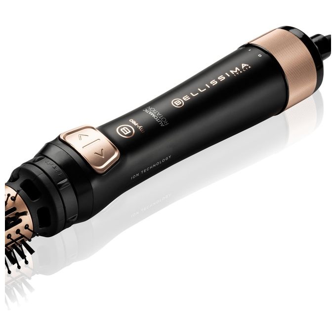 Bellissima 11739 My Pro Revolution Spazzola ad Aria Calda 1000 W Ceramica Rotazione Automatica Ionizzatore 2 Spazzole 40 50 mm colore Nero Rose Gold