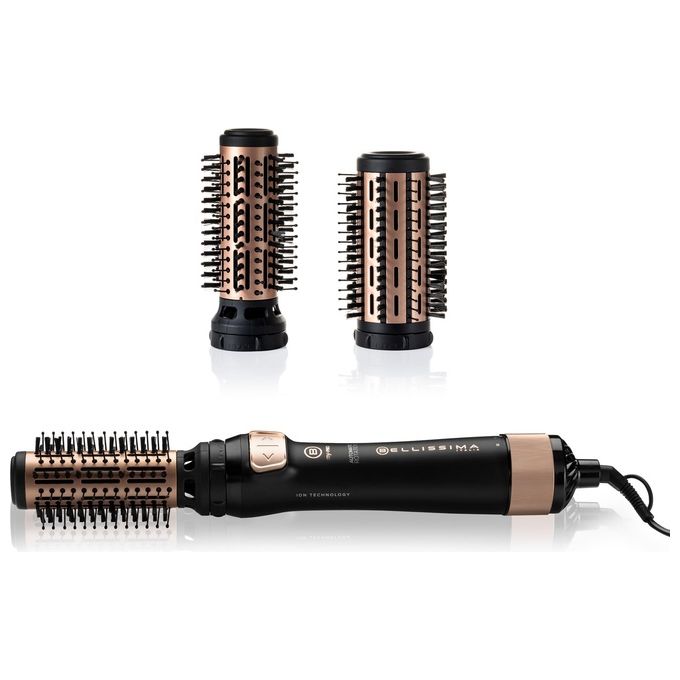 Bellissima 11739 My Pro Revolution Spazzola ad Aria Calda 1000 W Ceramica Rotazione Automatica Ionizzatore 2 Spazzole 40 50 mm colore Nero Rose Gold