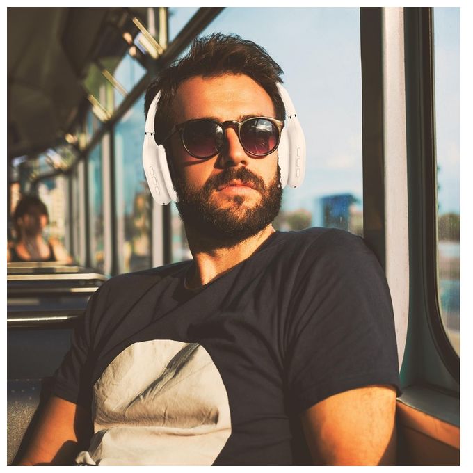 Celly Hyper Beat Bluetooth Stereo Headphones Bianco