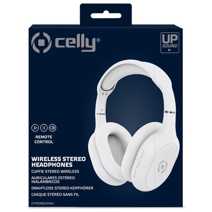 Celly Hyper Beat Bluetooth Stereo Headphones Bianco