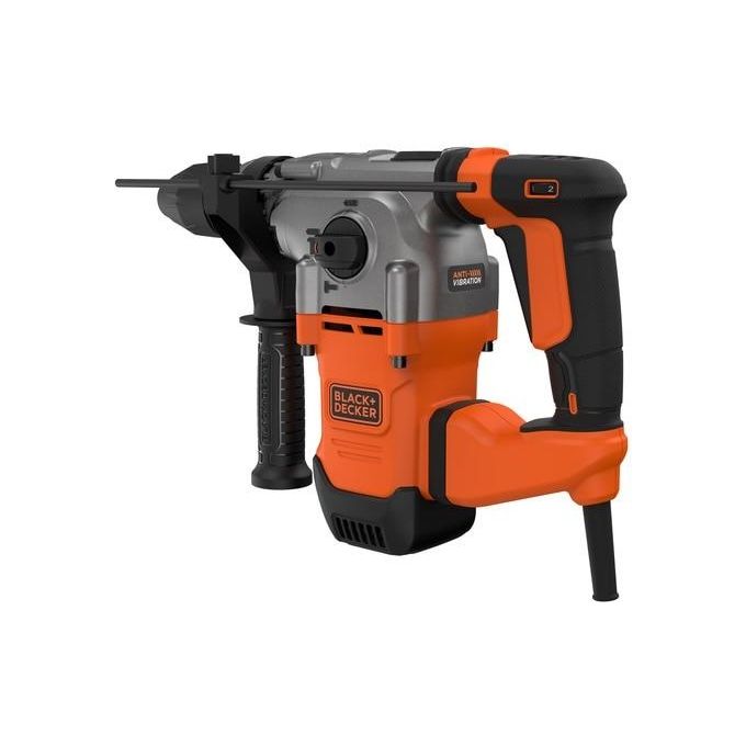 BLACK+DECKER BEHS03K-QS Trapano a percussione SDS+ 1250 W 3,7 J 3 funzioni con impugnatura ergonomica e valigetta colore Nero
