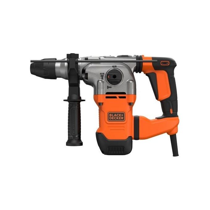 BLACK+DECKER BEHS03K-QS Trapano a percussione SDS+ 1250 W 3,7 J 3 funzioni con impugnatura ergonomica e valigetta colore Nero