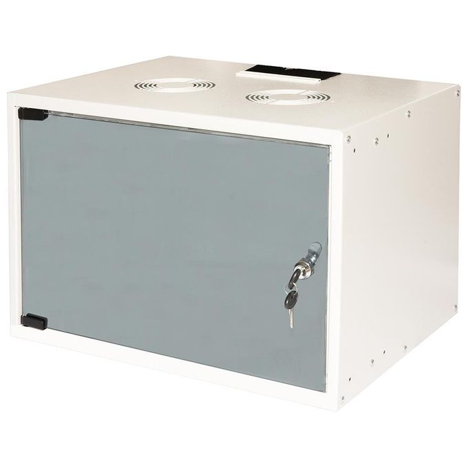 Link LK1907U40E Armadio Rack 19'' Da Muro 6U 40 Kg Porta Vetro Temperato Disassemblato colore Grigio
