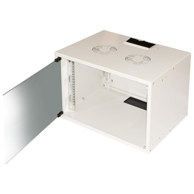 Link LK1907U40E Armadio Rack 19'' Da Muro 6U 40 Kg Porta Vetro Temperato Disassemblato colore Grigio