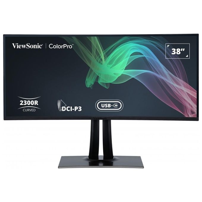 ViewSonic VP3881A Monitor 38'' WQHD+ IPS HDR10 USB-C HDMI 2.0 Altoparlanti Integrati Regolazione Altezza VESA 100x100 colore Nero