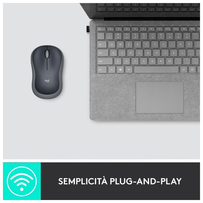 Logitech Notebook Mouse M185 Soft Grigio
