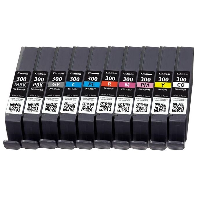 Canon PFI-300 Multipack Cartuccia d'Inchiostro Originale 10 pz Inchiostro Pigmentato LUCIA PRO per imagePROGRAF PRO-300 colore Multicolore