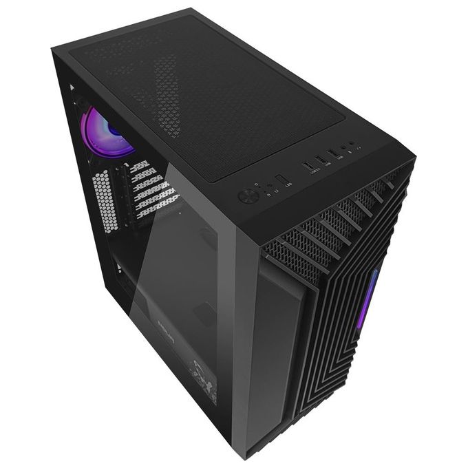 Noua CS0222PW-F18K589 Ne-o F18 Case Mid Tower ATX E-ATX Vetro Temperato Ventola PWM ARGB Strip LED colore Nero