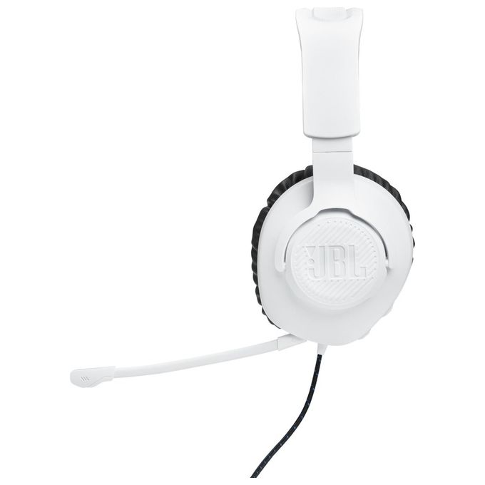 JBL JBLQ100PWHTBLU Quantum 100P Cuffie Gaming Over Ear con Filo Microfono Boom Rimovibile Audio 3D PS5 PS4 PC colore Bianco e Blu