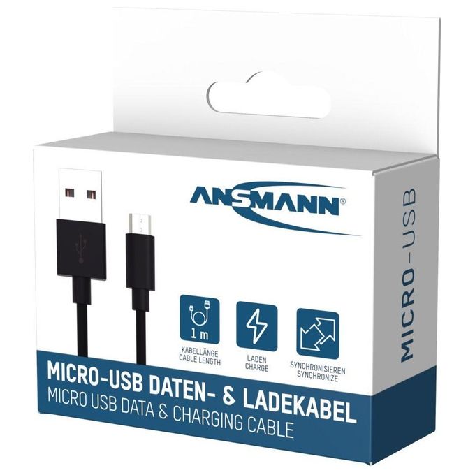 Ansmann Cavo Dati e Ricarica Usb a Micro-Usb 100cm