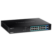 TRENDnet TPE-TG182 Switch di Rete Gigabit Ethernet 18 Porte con 16 Porte PoE+ 240 W 36 Gbit-s 1U colore Nero