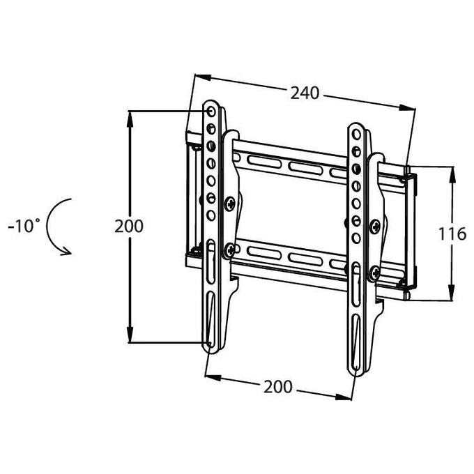 Link staffa a muro per tv fino a 25 kg, da 17 a 37 fino a vesa 200x200