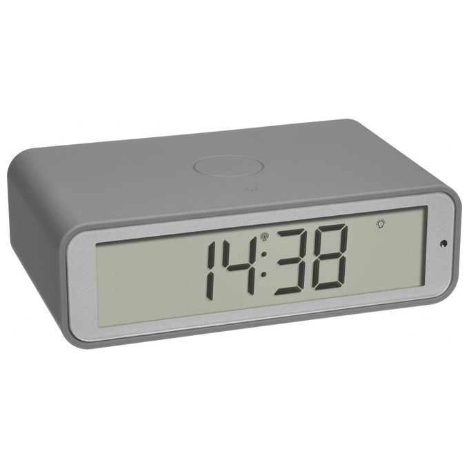 TFA Dostmann 60.2560.15 TWIST Sveglia Radiocontrollata Digitale LCD Snooze Regolabile Segnale DCF77 colore Grigio
