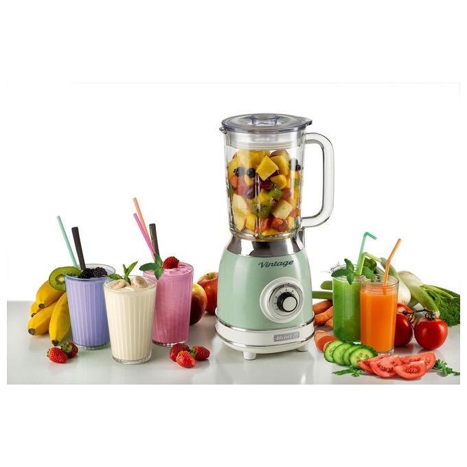 Ariete 583 Vintage Frullatore da tavolo 1,5 L 1000 W 4 Lame Acciaio Inox 4 Velocita' Pulse Tritaghiaccio colore Verde