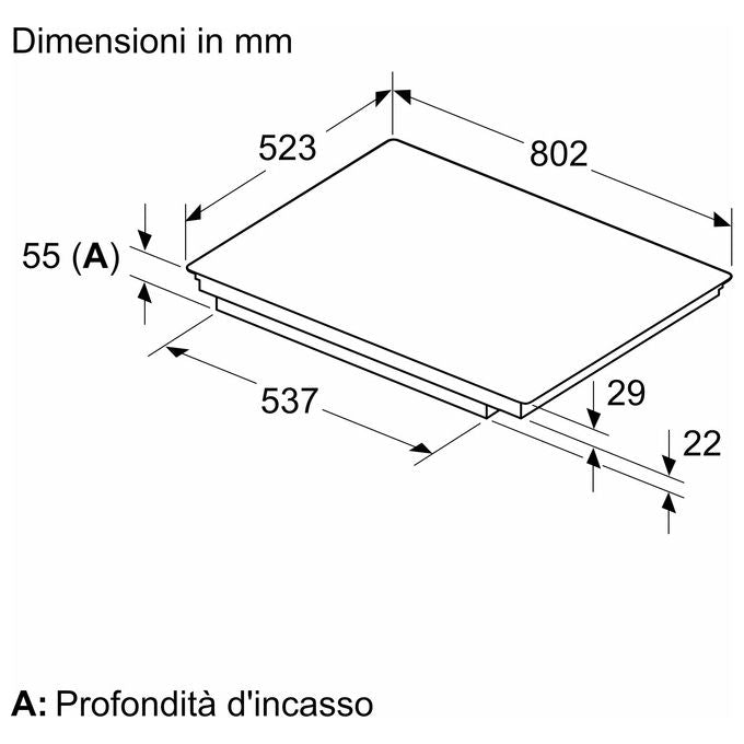 Bosch PVS845HB1E Serie 6 Piano cottura a induzione 80 cm 4 zone CombInduction DirectSelect Home Connect colore Nero