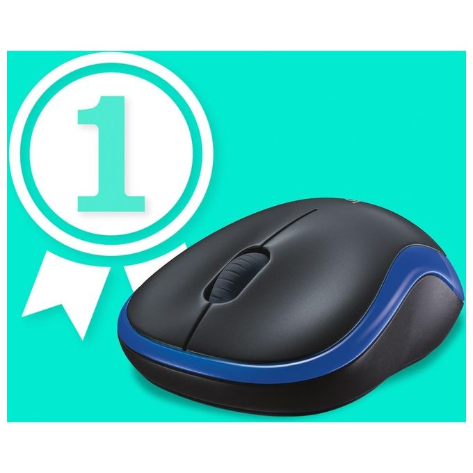 Logitech Mouse Wireless M185 Blu