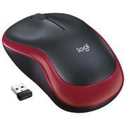 Logitech M185 Mouse Wireless Ottico 1000 DPI Rosso e Nero per PC Portatile e Ufficio