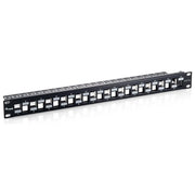 Equip Pannello Patch a 24 Porte RJ45 Cat6a 19'' 1HE Schermato Nero