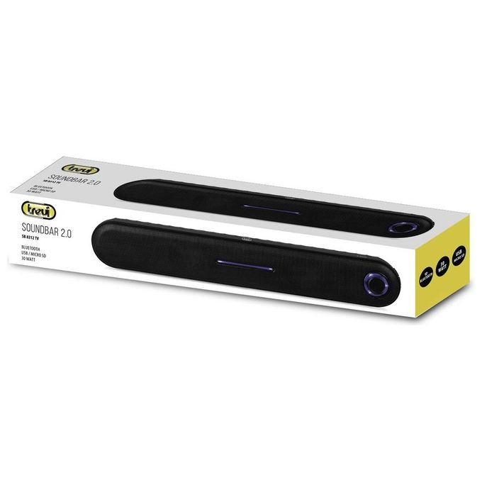 Trevi SB 8312 TV Mini Soundbar 2.0 30W Bluetooth 5.0 USB MicroSD 32GB AUX-IN colore Nero
