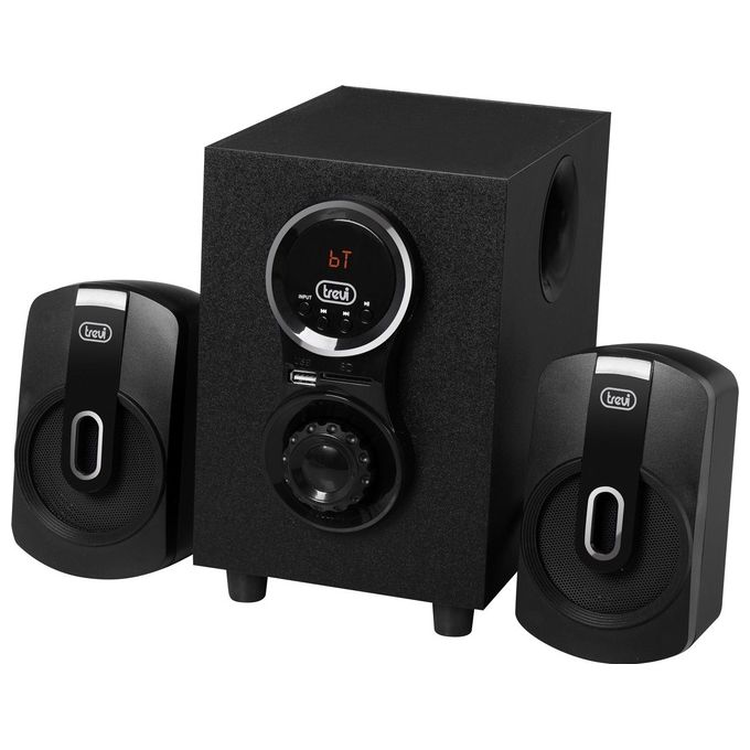 Trevi AVX 615 BT Set Altoparlanti 2.1 con Subwoofer 30W Bluetooth USB MicroSD RCA Bass Reflex Telecomando colore Nero