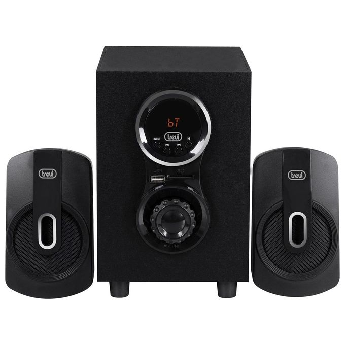 Trevi AVX 615 BT Set Altoparlanti 2.1 con Subwoofer 30W Bluetooth USB MicroSD RCA Bass Reflex Telecomando colore Nero