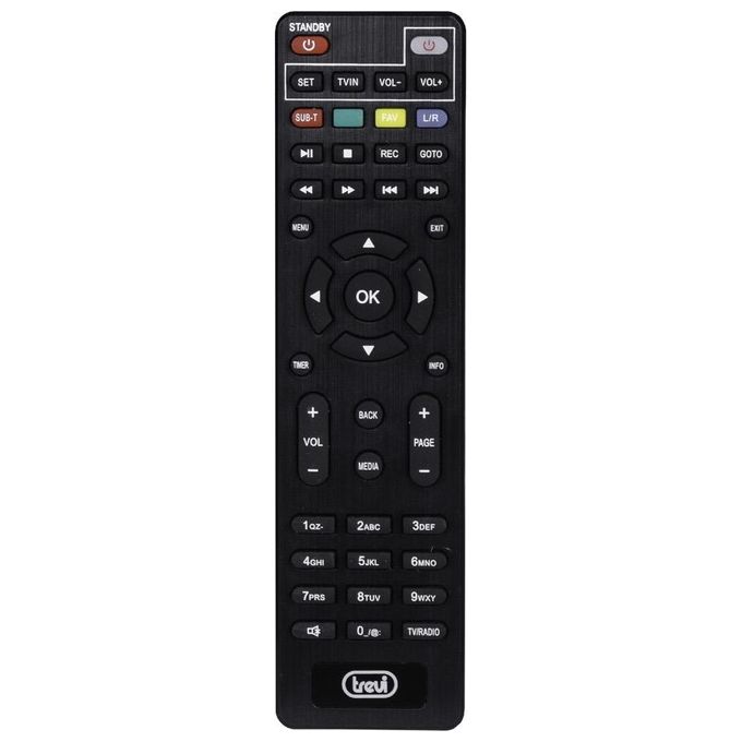 Trevi HE 3378 T2 Decoder Digitale Terrestre DVB-T2 HD HEVC H.265 10 bit 2 Telecomandi HDMI USB SCART colore Nero