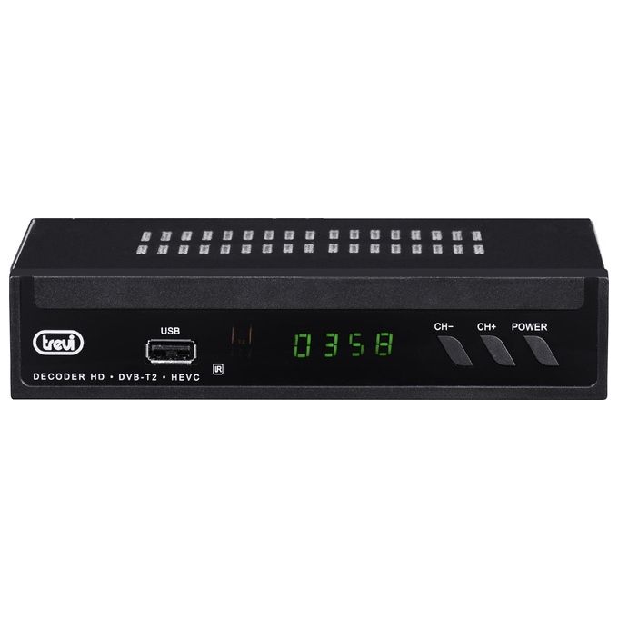 Trevi HE 3378 T2 Decoder Digitale Terrestre DVB-T2 HD HEVC H.265 10 bit 2 Telecomandi HDMI USB SCART colore Nero